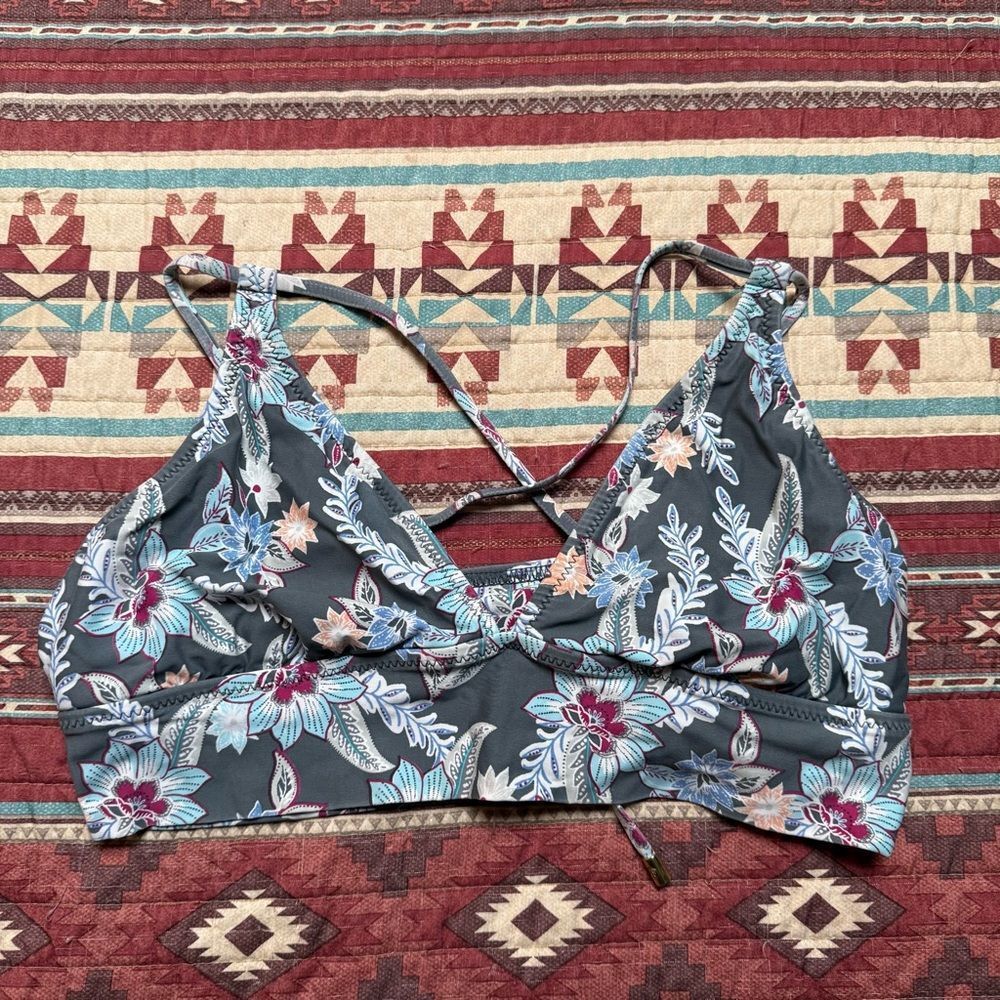 Helen Jon Floral Bikini Top Size Large
